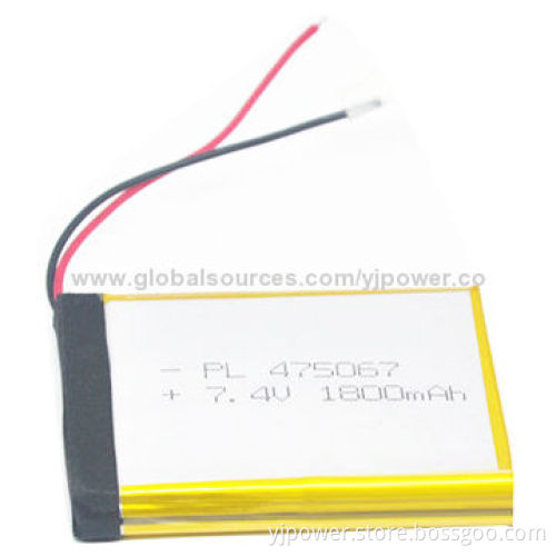 Li-polymer Battery, 7.4V, 1,800mAh with Circuit Board